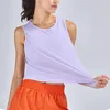 Aktive Hemden Feste Farbe Frauen ärmellose Yoga-Hemd Fitness Sport Crop Top Lose Tank Plus Size Stretch T-Shirt Fitnessstudio Workout Sportswear