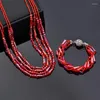 Chains KIOOZOL Fashion Colorful Crystal Beads 4 Layers Necklace For Women Magnet Buckle Bijoux Femme Party Jewelry 983 KO8