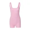 Dames Jumpsuits Zomer Pink Ribber Sexy Backless Playsuit Vrouwen Y2K Streetwear Mode Vierkante Hals Sleeveles Basic Romper Eendelig