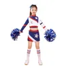 Cheerleading Pompons Et Chaussettes Filles Cheerleading Uniforme Costume De Danse Manches Longues Enfants Cheerleader Outfit Encolure Ronde Patchwork Style D 230603