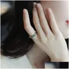 Band Rings Luxury Green Crystal Irregar Gold For Woman Neo Gothic Jewelry High End Zircon Setting Accessories Korean Fashion Drop De Dhdgy