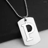 Pendant Necklaces English Initial Letter Q Name Symbol Necklace Detachable Double Layer Text Stainless Steel Alphabet Family Gifts Jewelry