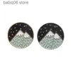 Pins Brooches Creative cartoon landscape series jewelry brooch personalized mountain peak moon sea baking paint brooch badge T230605