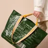 5pcs Shopping Bags Women Nylon Large Capacity Letter Priting Waterproof Protable Handbag Mix Color