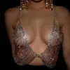 Tank da donna camis camis sexy nappa di strass di cristalli di cristalli di cristalli da donna che si scatena attraverso il reggiseno estivo bikini bodychain party crop tops t230605