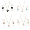 Fashion 2 Pieces Jewelry Sets Butterfly Earrings Necklace Acrylic Pendant Necklace Earrings Gift Accessories