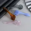 Ultimi mini fumatori Teschi colorati Stile Pyrex Tubi di vetro spesso Tubo filtro portatile Erba secca Tabacco Cucchiaio Ciotola Handpipes Portasigarette fatto a mano DHL