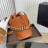 NEW Gold Chain Drawstring Bags Women Designer Bags Leather Bucket Bags Luxurys Handbags High Quality Shoulder Bags Crossbody Bag Purses 2230318