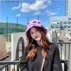 New Fashion Women Bucket Hat Faux Fur Fisherman Cap Multicolor Soft Warm Cloche Hats Winter Warm Outdoor Casual Fisherman Hat L230523