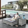 Camp Furniture Rattan Sofa Combined Chair Three Person Living Room Outdoor Terrace Courtyard Leisure