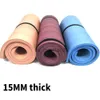 Yogamattor 15 mm Större tjock högkvalitativ NBR-mattor Anti-halkfilt Sport Health Lose Weight Fitness Träning Pad Women Mat 183*61cm J230506