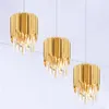 Pendant Lamps Modern Small Round Gold Crystal Chandelier Lighting For Kitchen Dining Room Bedroom Bedside Light Luxury K9 Led