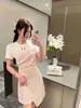 Grundläggande avslappnade klänningar Designer 2023 Summer New Polka Dot Splice Dress for Women's Korean Version Lose French Luxury 4JJC