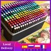 Markers 30/80/168/262 Colors Double Headed Marker Pen Set Sketching Oily Tip Alcohol Based Markers For Manga Drawing School Art Supplies 230605