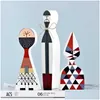 Objetos decorativos Estatuetas 3 peças Brinquedo para casa Bonecas de madeira Menino e meninas Presente Artesanato Decoração Madeira Chegada 210607 Drop Delivery Gard Dhexi