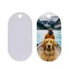 Door middel van warmteoverdracht bedrukte dubbelzijdige aluminium dog tag gesublimeerde blanco bot huisdier hanger hondenkaart