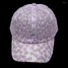 Bonés Bola Feminino Bonito Renda Flor Snapback Boné Malha Verão Chapéu de Beisebol Branco Lavanda Preto Respiração Legal Tamanho Grande 60cm