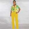 Etniska kläder Två stycken Set Africa kläder 2023 Afrikansk dashiki Fashion Flower Print Suit Top and Trousers Pants Party for Women Outfits
