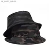 2023 Camouflage Bucket Hat for Men Casual Cotton Fisherman Cap Outdoor Tactical Military Hunting Hat Women Gorro Fishing Hats L230523