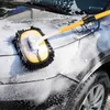 New Car Cleaning Brush Bending Rod Car Wash Brush Telescoping Long Handle Cleaning Mop Chenille Broom Auto Accessories