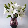 Dekoracyjne kwiaty sztuczne jedwabne fałszywe lilia gałąź 78 cm Długość DIY Creative Buquet jako prezent dla przyjaciół uczyć świeżego wystroju salonu