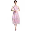 Casual Dresses Original Design 2023 Hang Off-the-neck Printing Garment Skirt Girl Dress