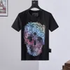 Summer men's casual T-shirt colorful skull print hip-hop style round neck comfortable breathable tops