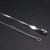 Chains Real Platinum 950 Necklace For Women Thin 1mm Solid Box Link Chain 16-17inch Neckalces Stamp Pt950