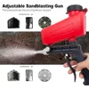 Spraypistolen Adjustable Pneumatic Sandblasting Gun Set 90psi Portable Home Sandblasting Machine Gravity Handheld Gun Set Rust Removal Device