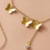 Pendant Necklaces Exquisite Gold Color Butterfly Necklace Elegant Womens Wedding Clavicle Chain Charming Ladies Party Jewelry Gifts