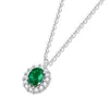 Kedjor Emerald Pendant Women's Necklace 2023 Trend 925 Silver Circular Reverie With Chain Mormor Neck Setup Gamer Accessories Gift