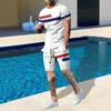 Tracksuits Men's oversized dress retro beach style 3D printed men's set T-shirt new summer fashion 2-piece tracksuit P230605