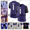 Mit8 Washington Huskies #1 Warren Moon John Ross III 6 Desmond Trufant 10 Jake Locker 21 Marcus Peters Black Purple White Reited Football Jersey