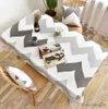 Bordduk WAVY LINE Printing Rectangular Tabloths For Table Wedding Decoration Waterproof Dining Tables Cover R230605