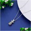 Pendant Necklaces Cute Sier Plated Fruit Pineapple Pendants Lovely Sweet Style Jewelry Choker For Women Party Gifts Drop Delivery Dhlng