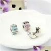 Legering 3 Kleur Painted Daisy Clip Charm Bead Mode Vrouwen Sieraden Prachtige Europese Stijl Voor Pandora Armband Drop Delivery Dhtdz