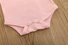 Kläderuppsättningar 0-18m babyflickor flamingo ärmlös prinsessa romper toppar tutu shorts pannband 3 st sommar nyfödda kläder set