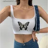 Kadın Tankları Camis Yaz Gündelik Harajuku Tişört Kadın Sokak Giyim Y2K mahsul üst vintage ulzzang serin Şeytan Şeytan Baskı Anime Tshirt kolu T230605