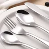 Dinnerware Sets 4pcs / Set Utensils Fork Knife Teaspoon Spoon Baby Feeding Children Learning Habit Kids Stainless Steel Cutlery