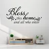 Bless This Home And All Who Enter Quotes Wall Stickers Home Decor Vinyl Wall Decals Living Room Family Quotes Sayings Stickers