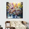 Impressionist Canvas Art Spring Bouquet Brent höjdmålning Reproduktion Handmålade blommakonstverk för klubbbar väggdekor