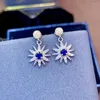 Boucles d'oreilles pendantes Grace belles étoiles Talonpaw naturel bleu saphir goutte lumière topaze 925 argent fille cadeau bijoux