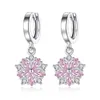 Charm Fashion Romantische Zilveren Naald Oorbellen Pink Cherry Blooms Flower Drop Oorbellen Voor Vrouwen Tassel D' Oreille R230605