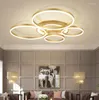 Lustres led modernos luxo lustre dourado lâmpadas para estudo sala de estar quarto design redondo luzes deco iluminação luminária ac 90-260v