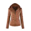 QNPQYX New Fashion Leather Women Jacket Ladies Hoodies Warm Jacket Noble Women Jacket