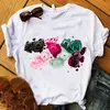 T-Shirt 3D Unha Pintada T-shirt Feminina Harajuku Manga Curta Extra Grande Roupas de Rua Cor Moda Fofo Estampado Gráfico Ulzzang Top Tee P230603