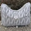 Vrouwen Luxe Schouder Hobo Tassen Nieuwe Miu Mode Boutique Meisje Hart Diamanten Ketting Enkele Cross Body Bag