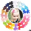 Accessoires pour cheveux Pinces à ruban gros-grain de couleur unie Jolies filles Mini Bow Épingles à cheveux Boutique Barrettes Enfants Chapeaux Drop Delivery Baby Dhglb