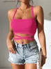 Женские танки Camis Solid Crisscross Rib Rib Top Cami Top для женщин Летняя клубная вечеринка сексуальная рукавочная уличная уличная одежда Y2K Одежда 2023 T230605