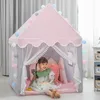 Toy Tents Large Children Tent 135M Wigwam Folding Kids Tipi Baby Play House Girls Pink Princess Castle Child Room Decor 230605